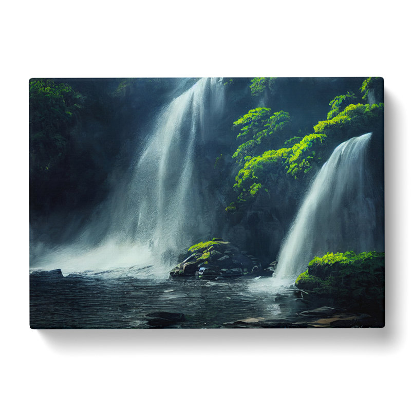Glowing Waterfall - Wrapped Canvas, 35cm H x 50cm W x 3cm D