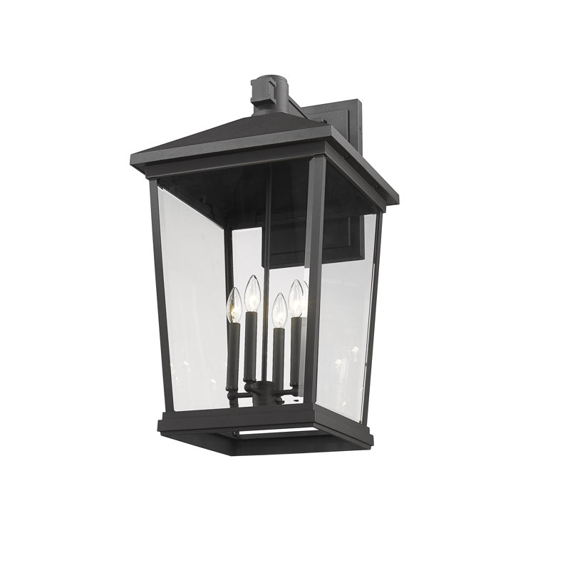 Lanterne murale d'extérieur noire à 2 ampoules H 30,25 po