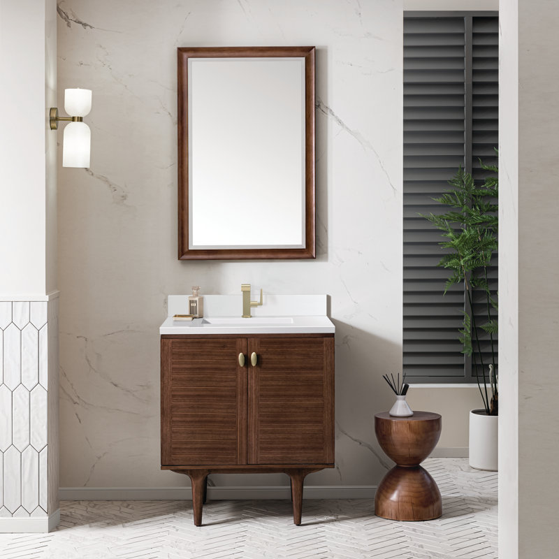 30'' Single Bathroom Vanity with Top, White Zeus, Single-Hole