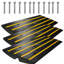 Rampe de trottoir, paquet de 3 rampes d'allée en caoutchouc, rampe de seuil de capacité de poids robuste de 33069 lb, rampes de pont en bordure de 2,6 pouces de hauteur pour trottoir de garage de quai de chargement, ensemble de rampe extensible