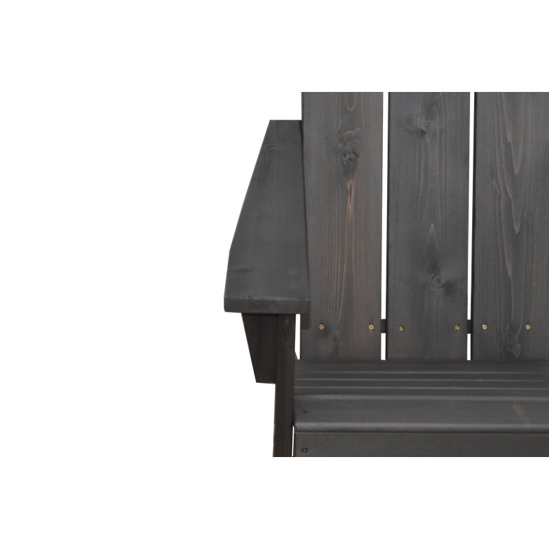 Chaise Adirondack en bois massif Ameerah, Noir