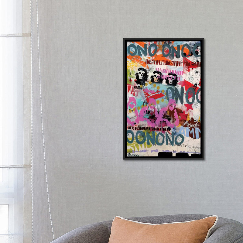 «On» par Sean Punk, impression sur toile, H 26 po x l 18 po x P 1,5 po, Toile avec cadre noir, Pas de tapis