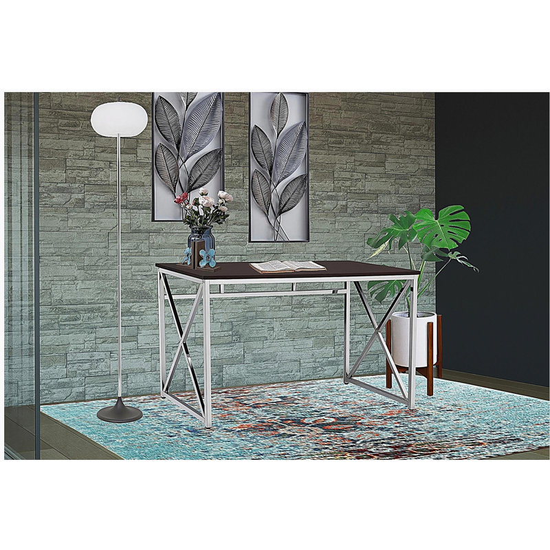 Madison office work area table MDF/Chrome Brown