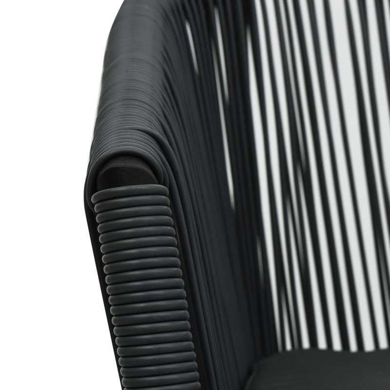 Klingensmith Patio Chair with Cushions, Black Frame/Black Cushion