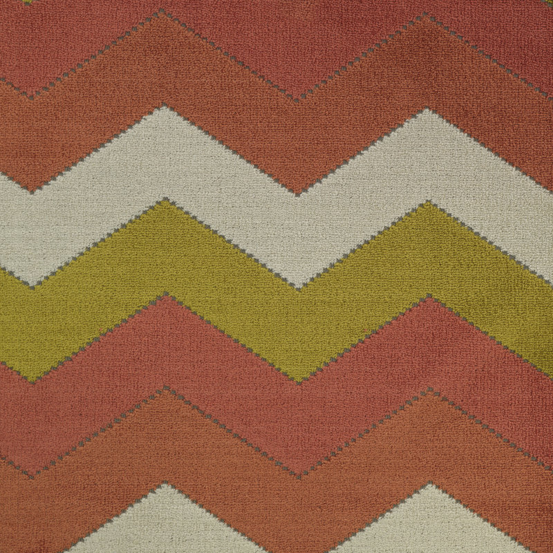 Piccadilly - Bold Chevron Cut Velvet Upholstery Fabric By The Yard, Sorbet