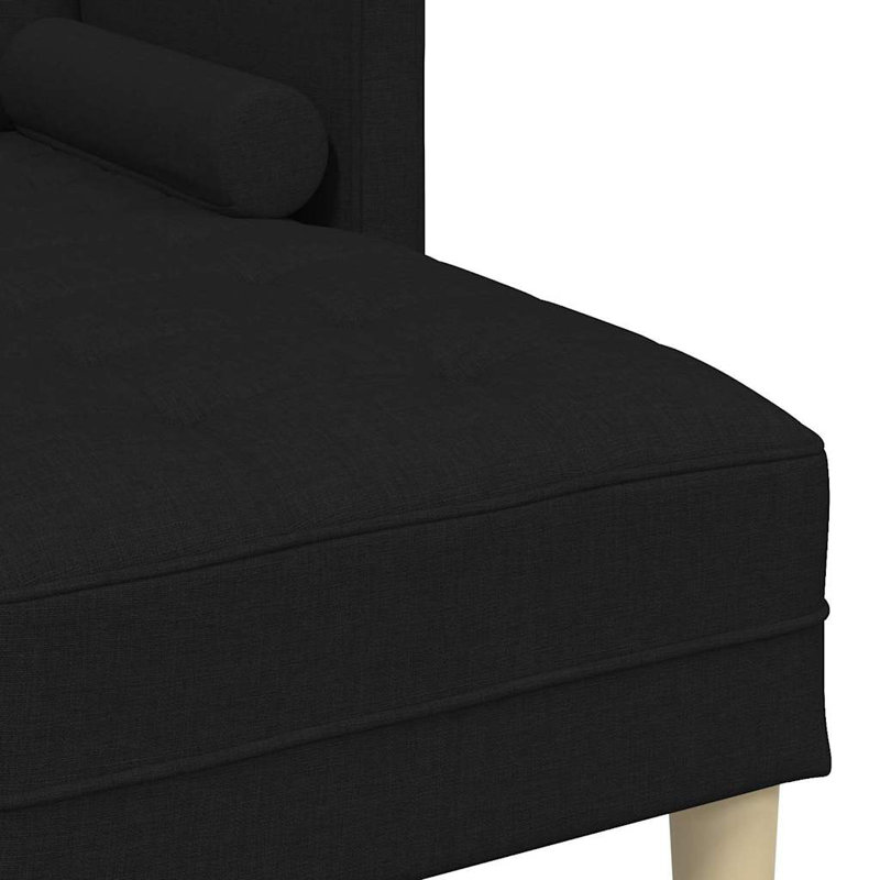 Ensemble de canapé vidaXL avec coussin en polyester noir, Noir