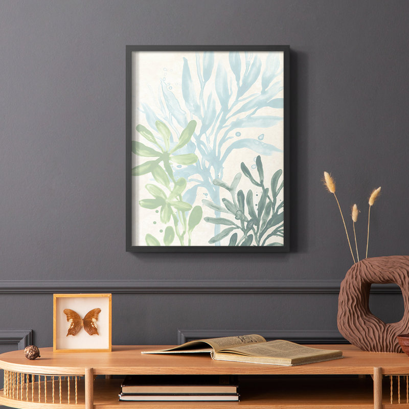 «Swaying Seagrass II», reproduction encadrée - bois massif, H 10 po x l 8 po, Noir