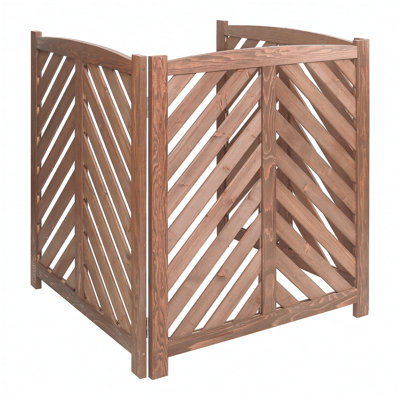 Air Conditioner Fence Screen Outside, Cedar Privacy Fence 3 Panels to Hide AC & Trash Enclosure, 33"W x 38"H