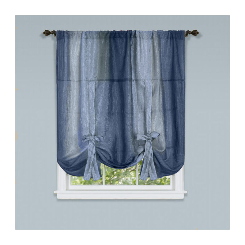 Aldreda Semi-Sheer Single Curtain Panel, Blue
