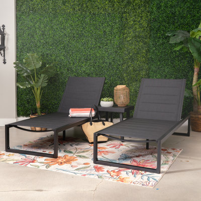 Ensemble 3 pièces de chaise d'extérieur en aluminium Armando