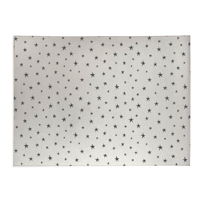 Tapis de bureau Starry Night, L 5 pi x L 3 pi, Ivoire/gris anthracite