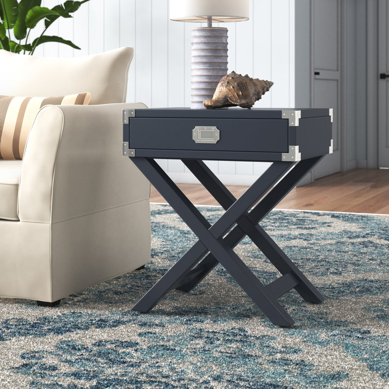 Table de bout avec rangement Campden, Bleu