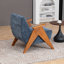 Fauteuil en bois massif de chenille l 27,5 po Kyajah -1679152503
