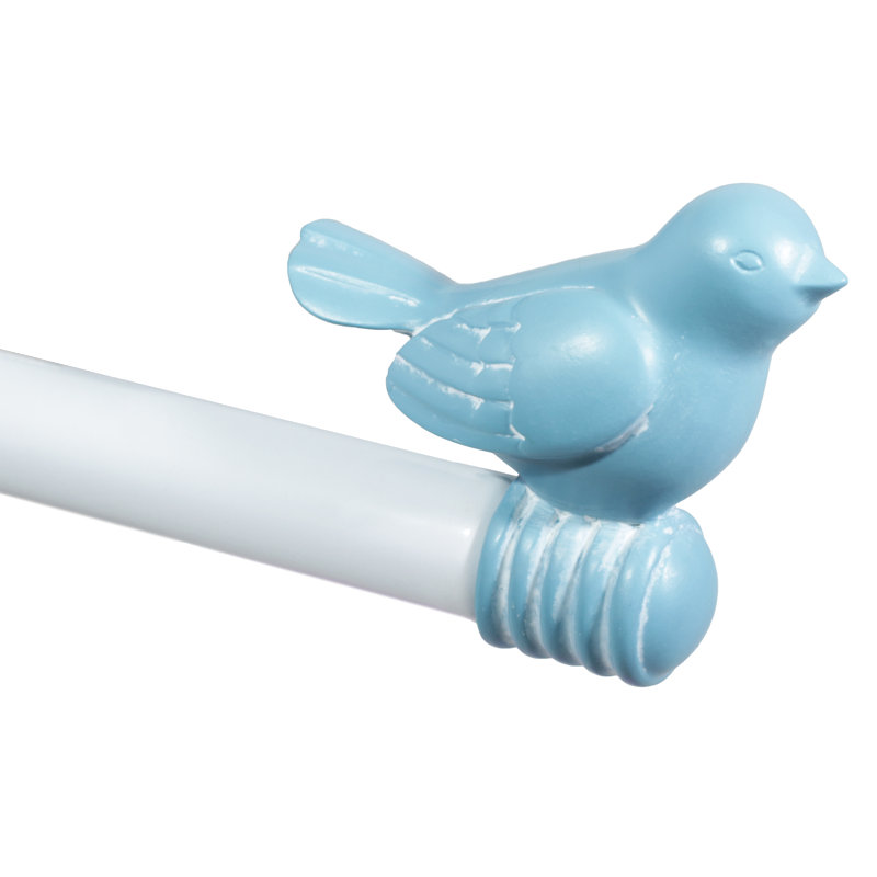 Tringle à rideaux simple réglable Kolb, 48 po à 84 po, Bleu