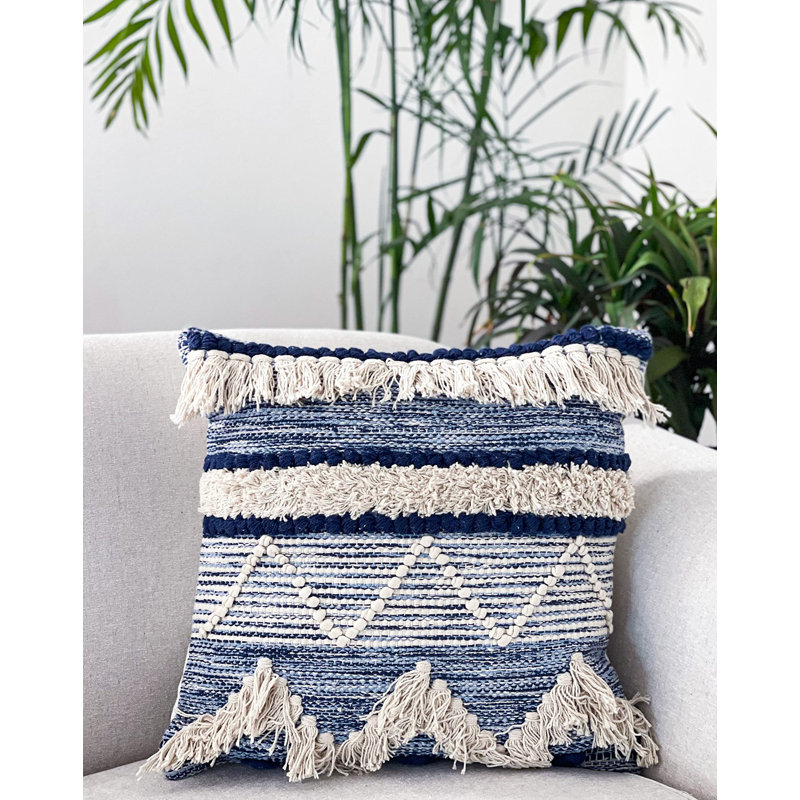 Montego Fringed Cotton Pillow Cover