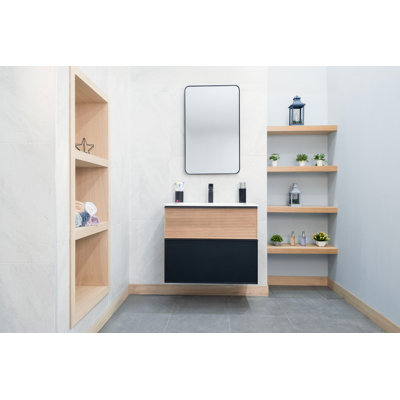 Meuble-lavabo naturel 24 "avec lavabo en porcelaine Savello