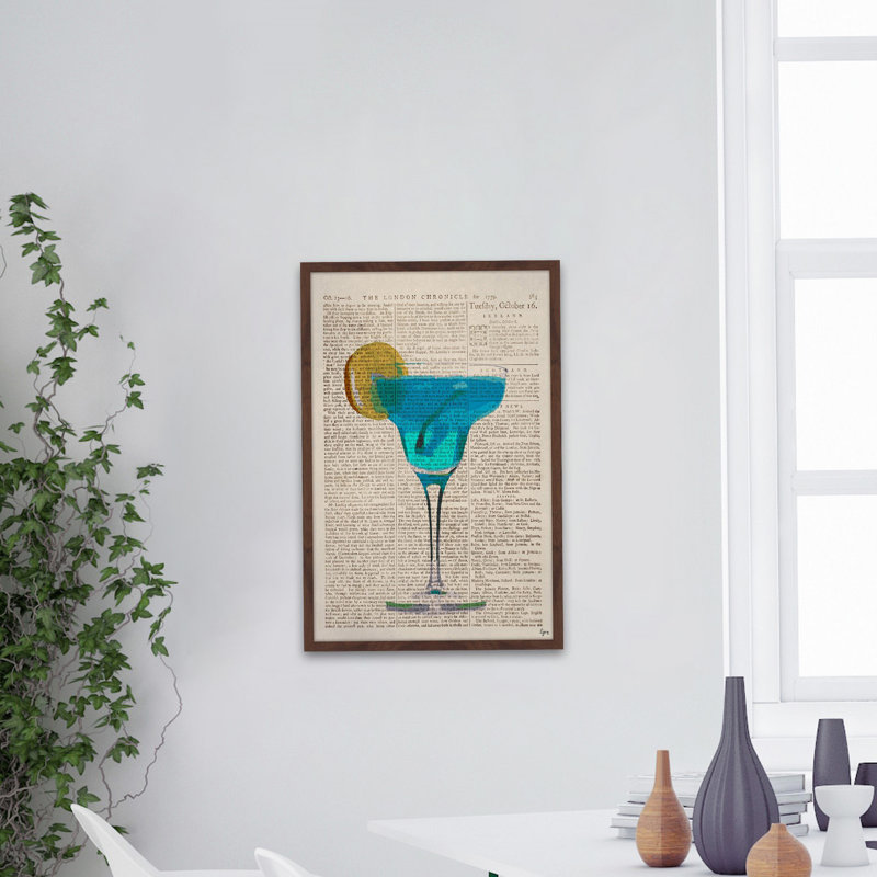 « blue margarita », reproduction d’impression encadrée, H 36 po x l 24 po x P 1,5 po