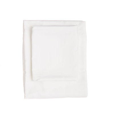 Luxurious 100% Cotton Satin Quilt Cover Set, White | 53.1 x 78.7 inches Quilt Cover & 31.5 x 31.5 inches Pillowcase | 210 Thread Count, Button Closure, Machine Washable | Soft, Elegant, and Comfortable Bedding
