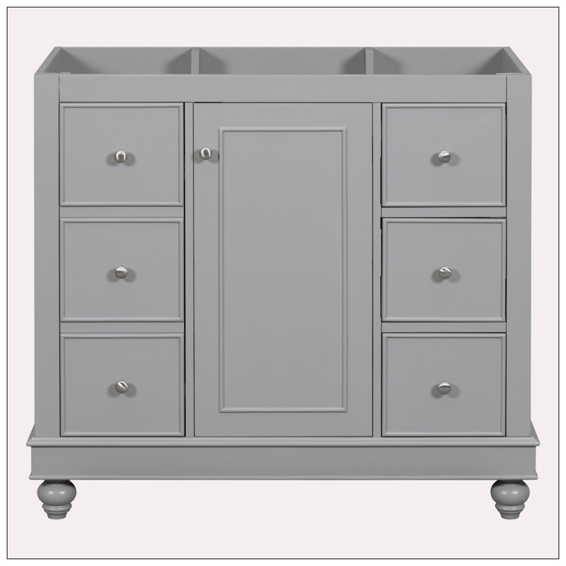 35.28'' Single Bathroom Vanity Base Only, Gray