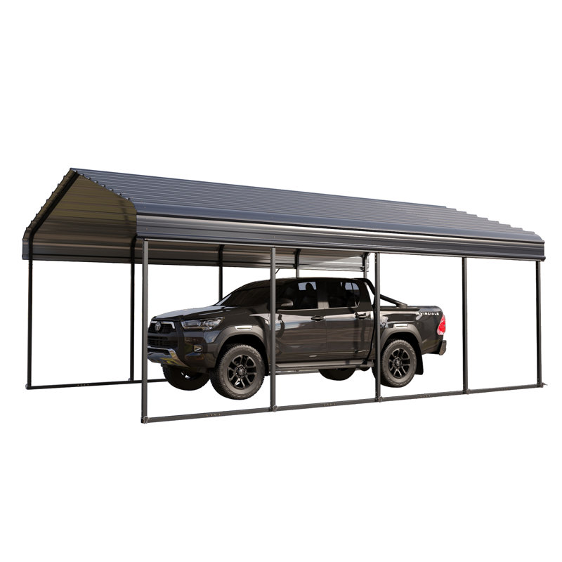 Abri d'auto robuste 12 x 20 pi avec toit en acier galvanisé