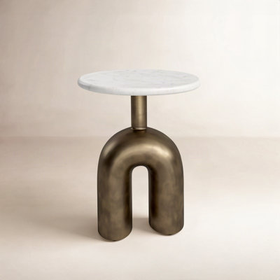 Edie 16" Genuine Marble End Table