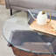 Table basse ronde en verre, table basse unique au design moderne, table centrale