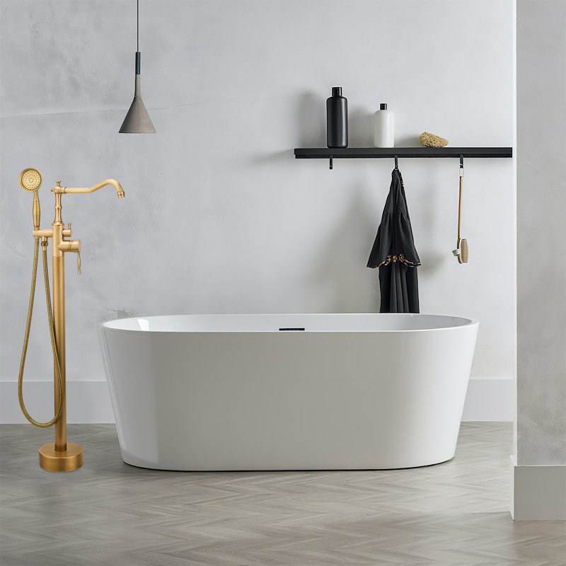 Oil Rubbed Standing Bathtub Faucet Freestanding Tub Filler High Pressure Single Handle Bathtub Filler Floor Mounted