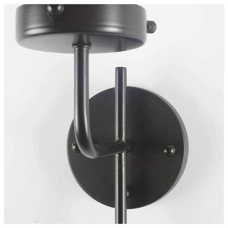 Flatbush Glass Armed Sconce, Black
