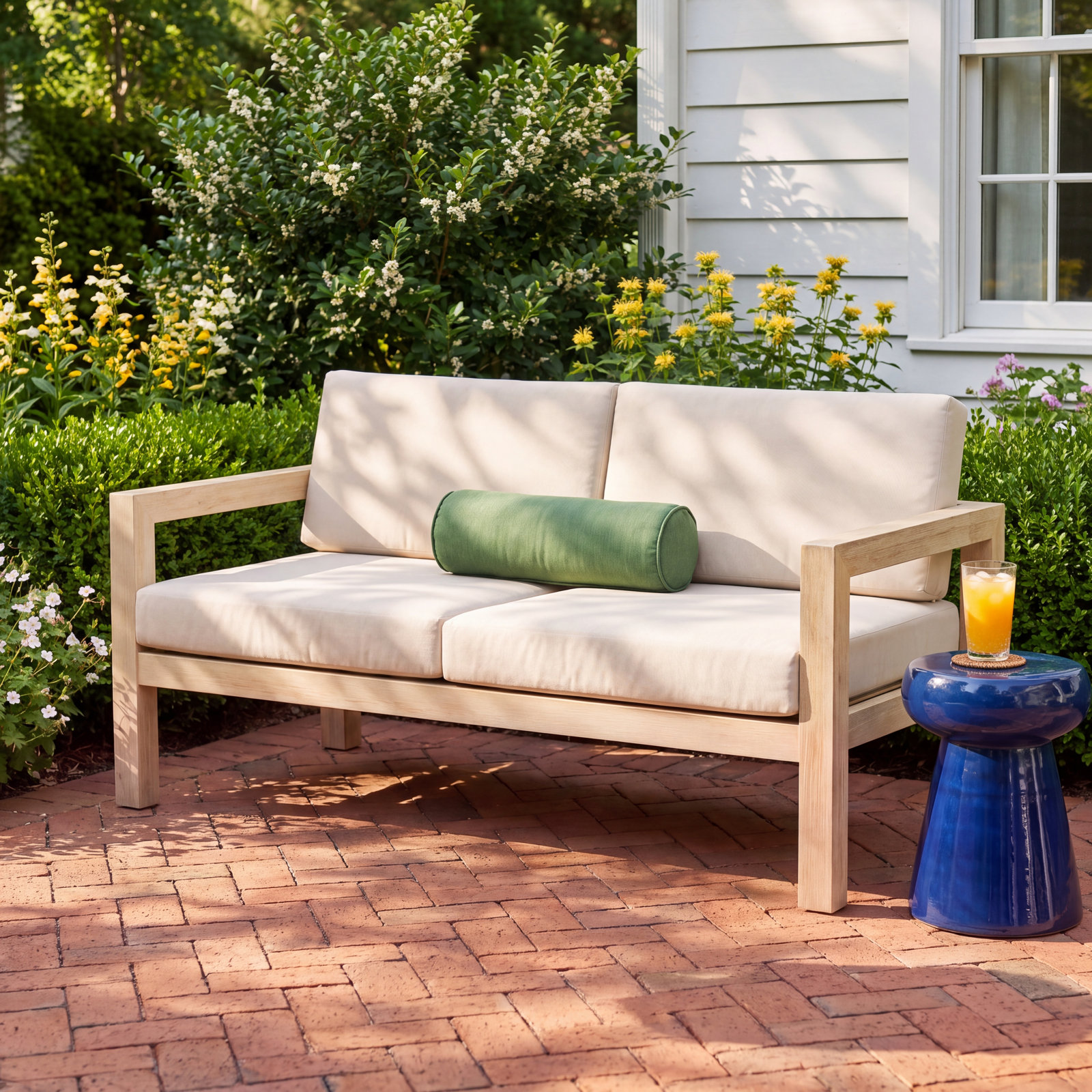 Rosa 57" Eucalyptus Patio Loveseat
