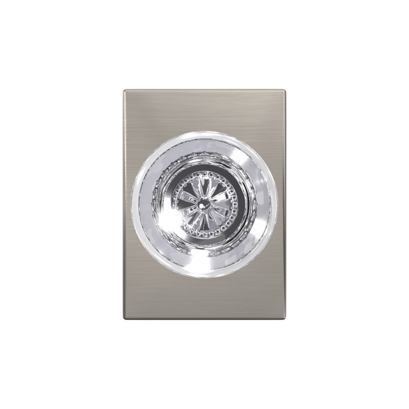 Hobson Non-Turning Glass Knob with Century Trim, Satin Nickel