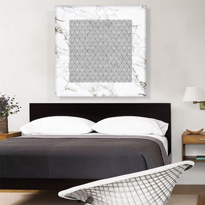 " Geometric Diamond Design On White "