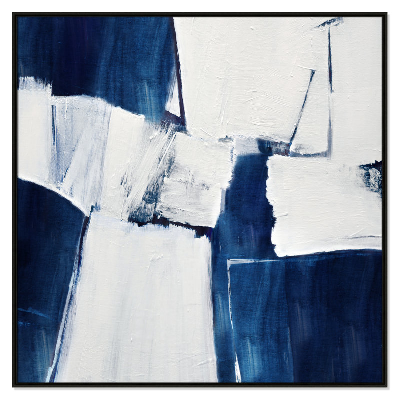 «Blue Midnight Plateau I» par Judith Shapiro, Espresso, H 46,5 po x l 46,5 po