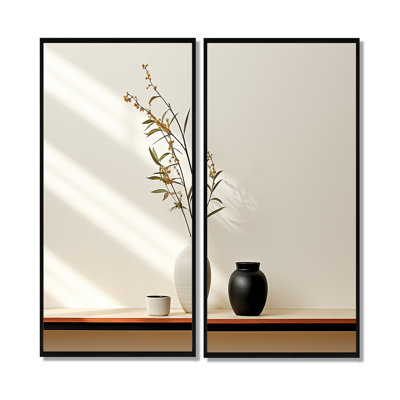 «White Black Line Art Minimalist Still I», reproduction d'art sur toile abstraite