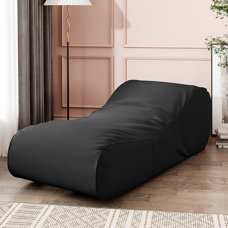 180 cm Linen Blend Bean Bag Chair, Black