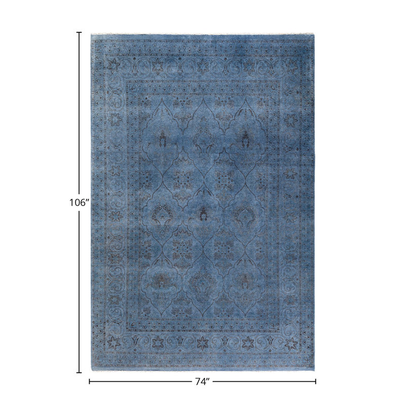 Coderre One-of-a-Kind Rectangle 6' 2" X 8' 10" New Age Wool Area Rug Grey