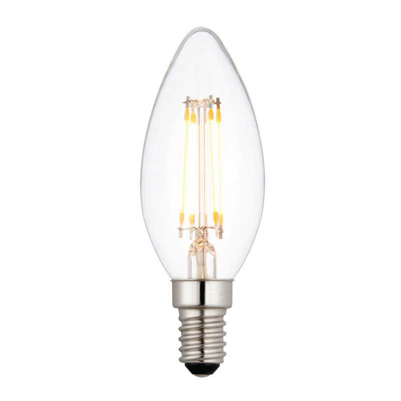 4W E14 SES C35 Candle LED Dimmable Bulb - 420lm 2700K Warm White, 380