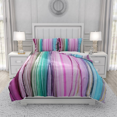 Ensemble de housse de couette et insert 3 pièces en microfibre multicolore