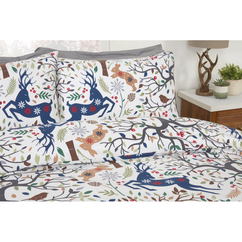 Magical Woods Festive Duvet Cover Set, Double Duvet Cover + 2 Standard Pillowcases, Multicoloured