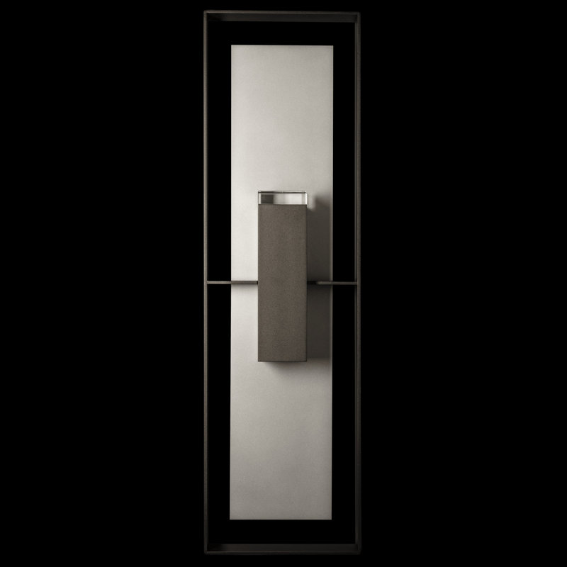 Applique murale d'extérieur encastrée Shadow Box, Noir bord de mer, H 34 po x l 10 po x P 4,4 po, Blanc marin