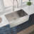 33"X21"X10" Apron Stainless Steel Sink - Single Bowl, Dent-, Rust & Stain- Coating Characteristic, Easy To Clean, , 16 Gauge, Brushed Nickel Exterior Aspect, Sanitize,