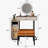 Glass top Makeup Vanity set, Expandable, Corner-1979149343