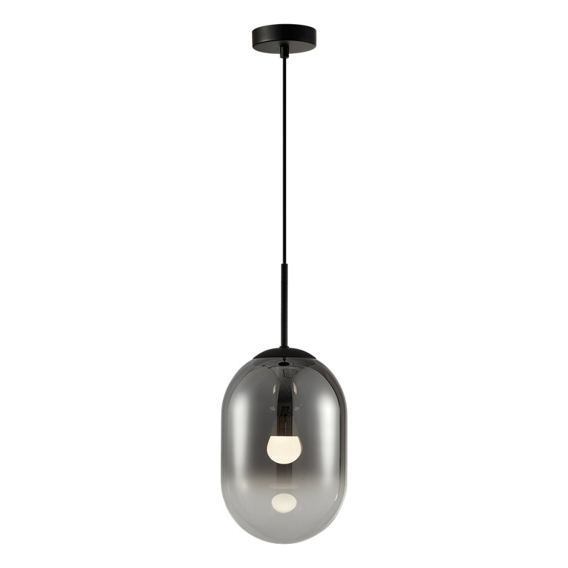 Cherno 1 - Light Cylinder Pendant, Black, 164cm H x 18cm W x 18cm D