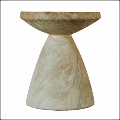 Table de bout d'extérieur en ciment pour patio et jardin, décor de faux terrazzo, petite table d'appoint ronde moderne, utilisation intérieure et extérieure