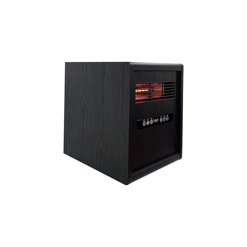 Modern Ember Portable Rolling Infrared Space Heater with LED Touchscreen w/ Remote, Light Oak Wood, Black Oak Wood