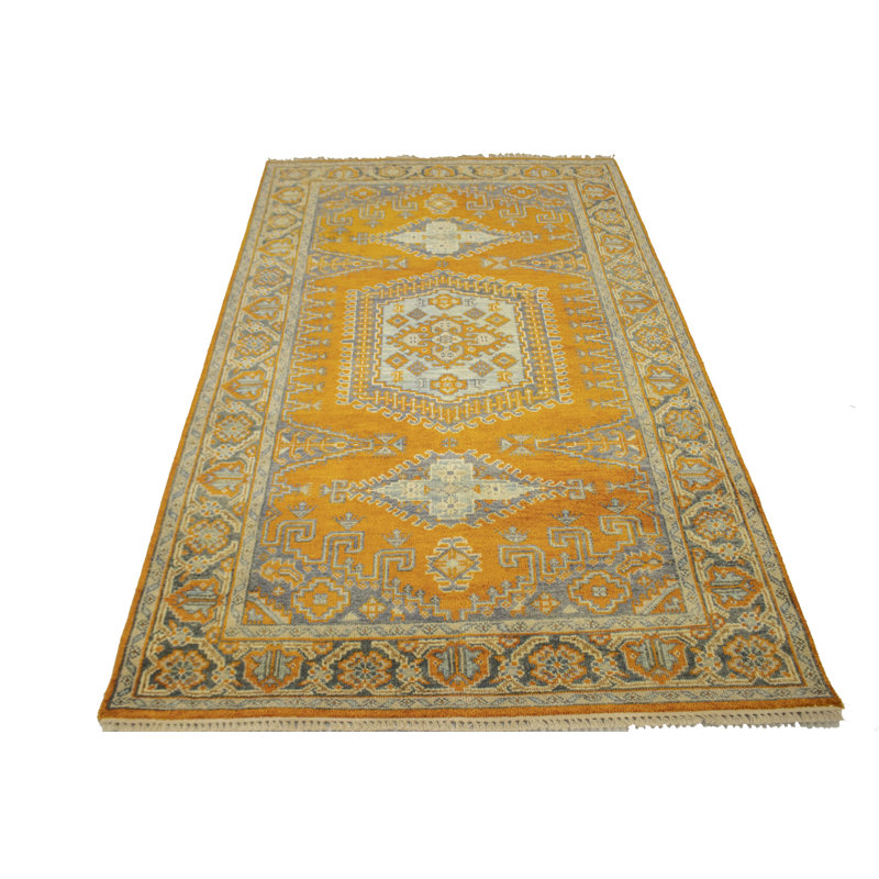 Tapis orange tribal orange 5 x 8 Indo Viss