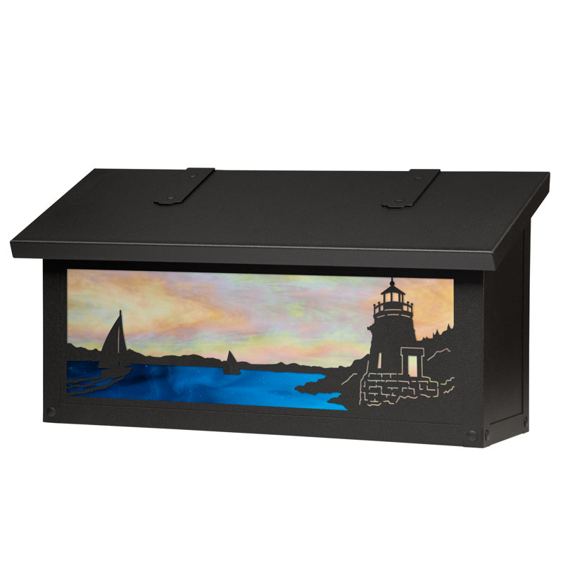 Boîte aux lettres murale, Noir texturé, Or irisé