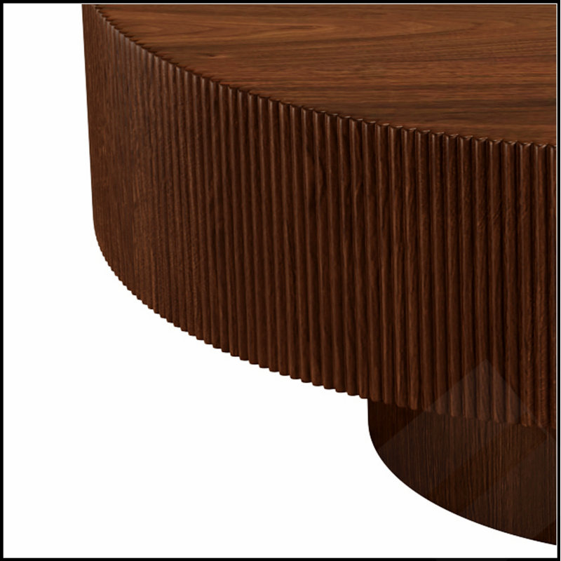 Table basse élégante Elegant Easy, 13.7" H x 31.5" W x 31.5" D, Brun / Noyer
