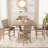 5Pcs Set Counter Table Set,Square Counter Table Solid Wood Modern Farmhouse Rustic Look Distressed Look