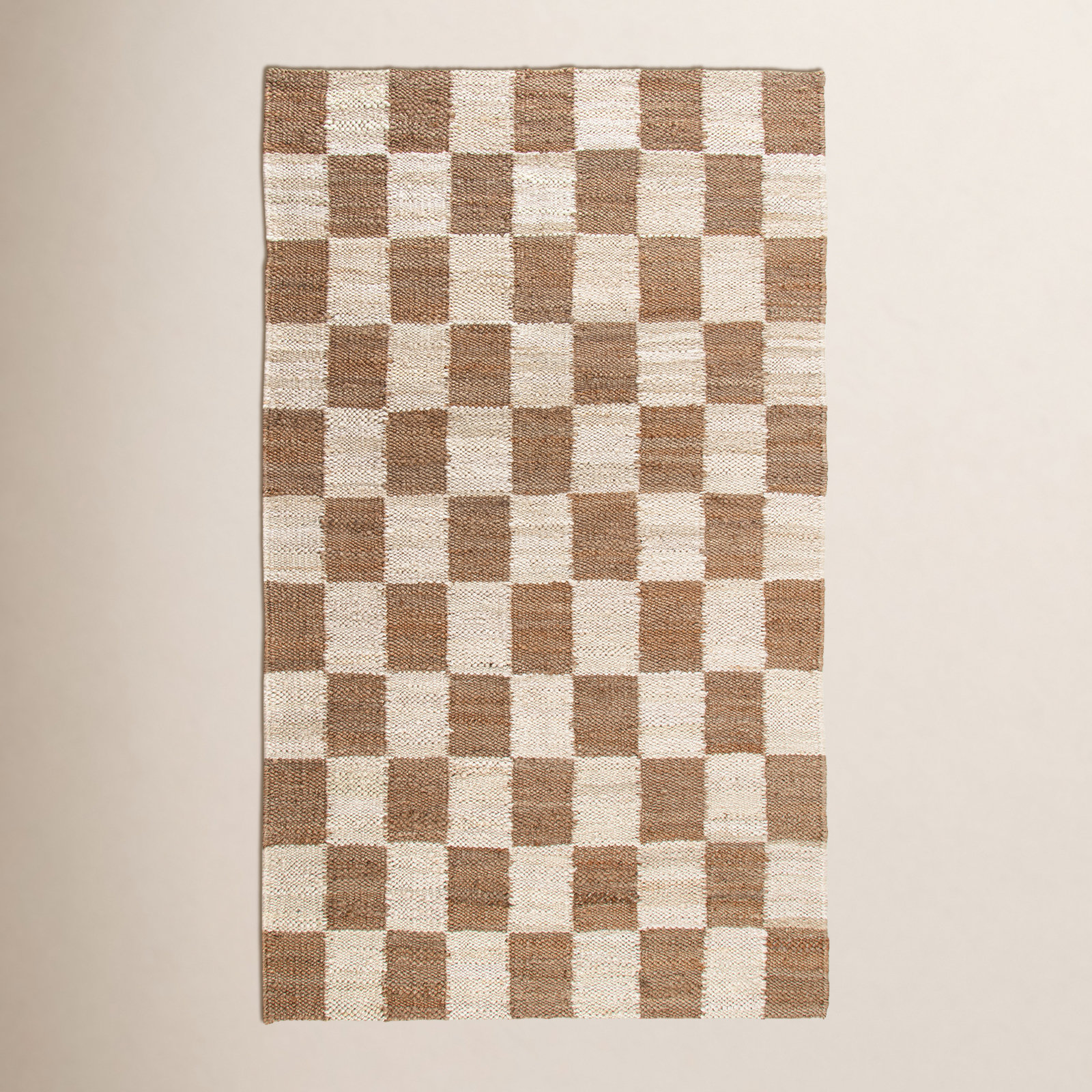 Madalene Checkerboard Natural and Ivory Rug, Rectangle 8' x 10'