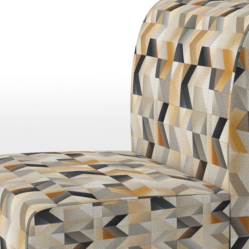 Fauteuil de chambre rembourré beige et minimaliste Beige Minimalist Polygons Serenity